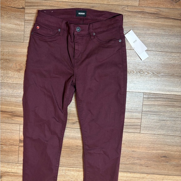 Hudson Krista Super Skinny jeans Shade  Bordeaux mid-rise - Picture 5 of 10